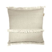 Casa cuscini Malagoon Offwhite fringe cushion Bianco