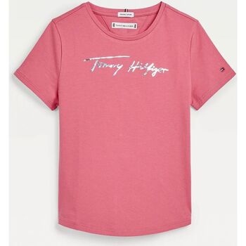 Abbigliamento Bambina T-shirt & Polo Tommy Hilfiger KG0KG06301T SCRIPT TEE-XIW Rosa