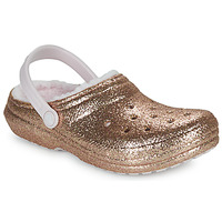 Scarpe Bambina Zoccoli Crocs Classic Lined Glitter Clog T Oro