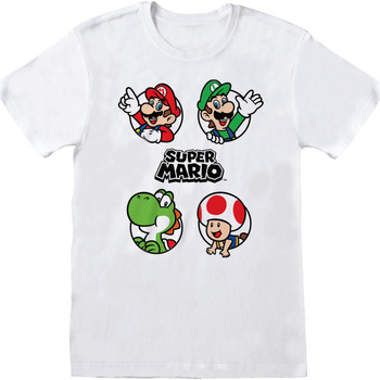 Abbigliamento T-shirts a maniche lunghe Super Mario  Bianco