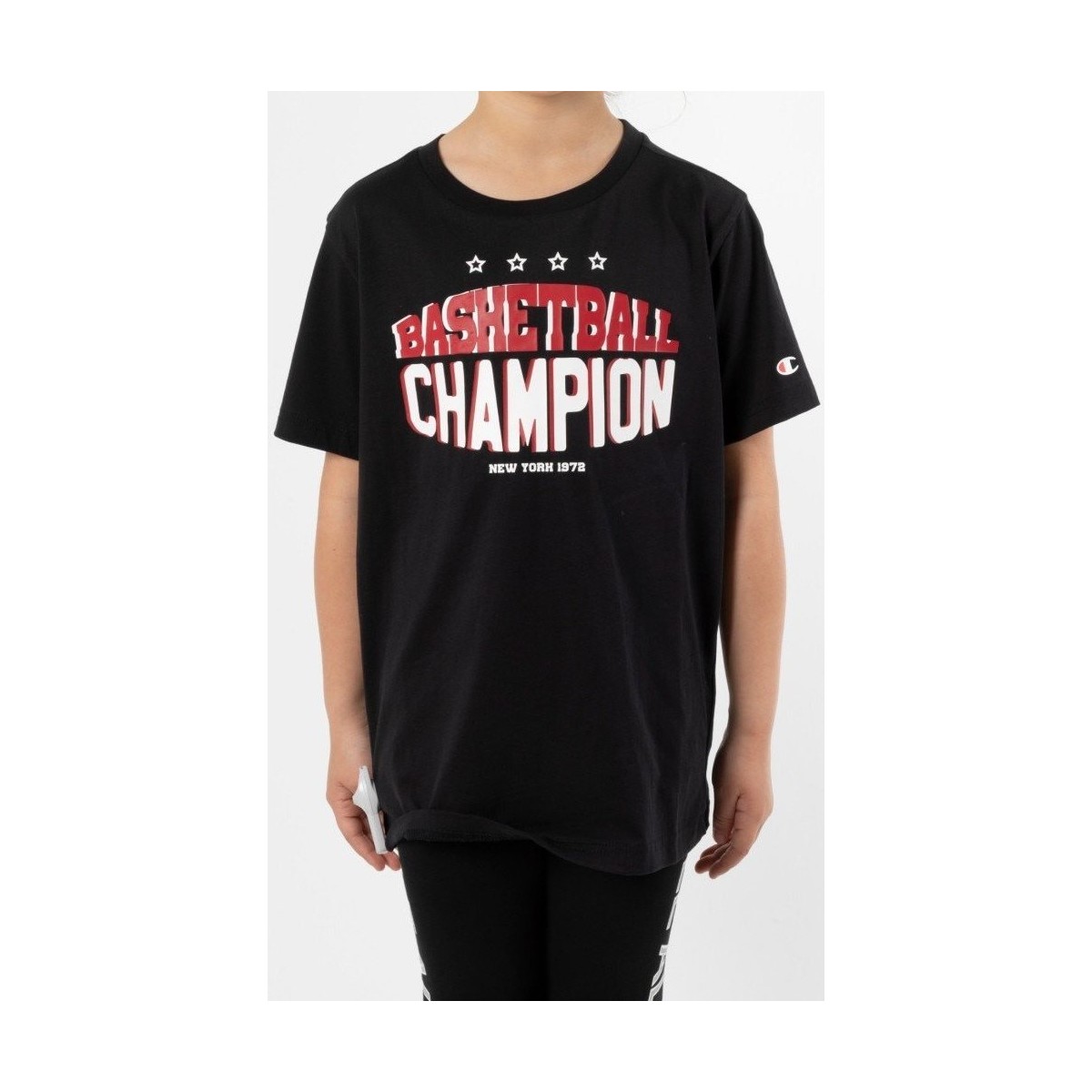 Abbigliamento Unisex bambino T-shirt maniche corte Champion T-shirt Junior Basket Game Nero