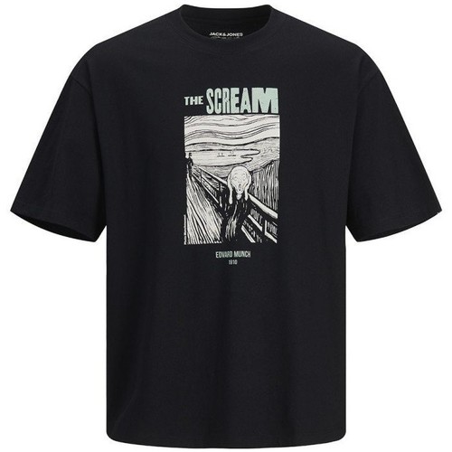 Abbigliamento Uomo T-shirt maniche corte Jack & Jones T-Shirt Urlo di Munch Nero
