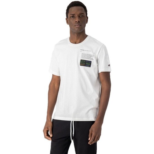 Abbigliamento Uomo T-shirt maniche corte Champion T-Shirt Uomo Etichetta Jacquard Bianco