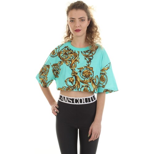 Abbigliamento Donna T-shirt maniche corte Versace Jeans Couture 72HAH623-JS049 Verde