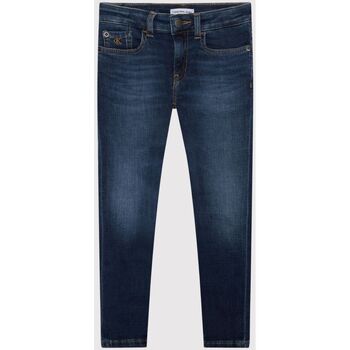 Abbigliamento Bambino Jeans Calvin Klein Jeans IB0IB01073 SKINNY-ESSENTIAL DARK BLUE Blu