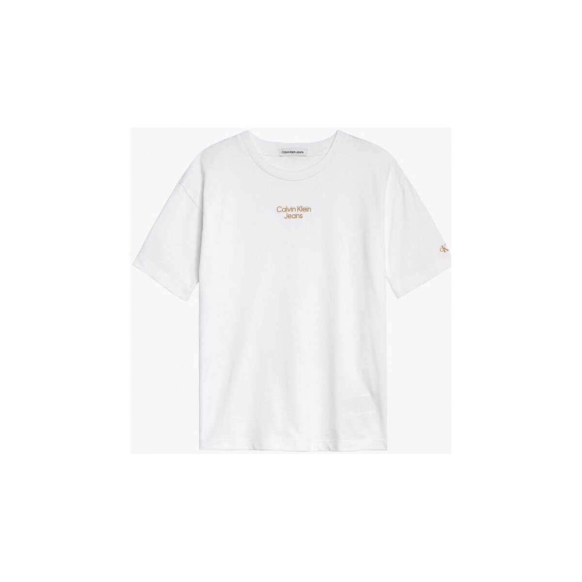 Abbigliamento Unisex bambino T-shirt & Polo Calvin Klein Jeans IB0IB01218 RELAXED TEE-YAF Bianco