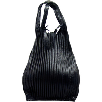 Borse Donna Tote bag / Borsa shopping Anita Bilardi PICASSO LAMINA BLACK Nero