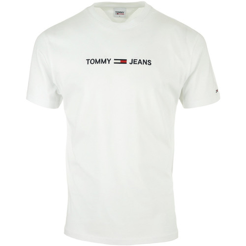 Abbigliamento Uomo T-shirt maniche corte Tommy Hilfiger Straight Logo Tee Bianco