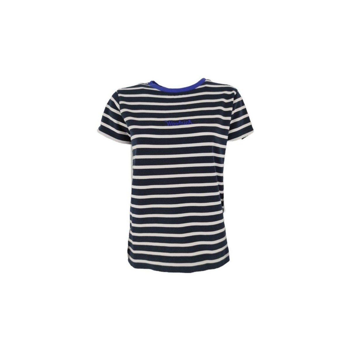 Abbigliamento Donna T-shirt maniche corte Woolrich T-shirt Striped Jersey Donna Melton Blue Stripe Blu