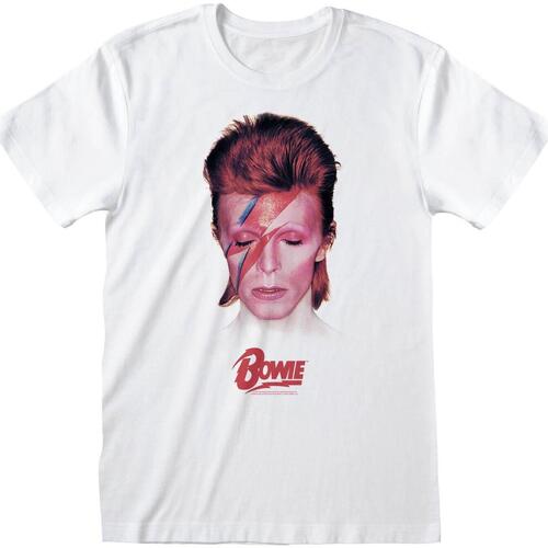 Abbigliamento T-shirts a maniche lunghe David Bowie Aladdin Sane Bianco
