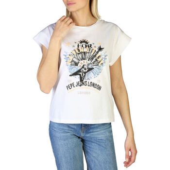 Abbigliamento Donna T-shirt maniche corte Pepe jeans - caroline_pl505158 Bianco