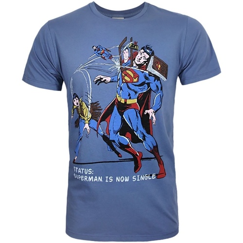 Abbigliamento Uomo T-shirts a maniche lunghe Junk Food Superman Is Now Single Blu