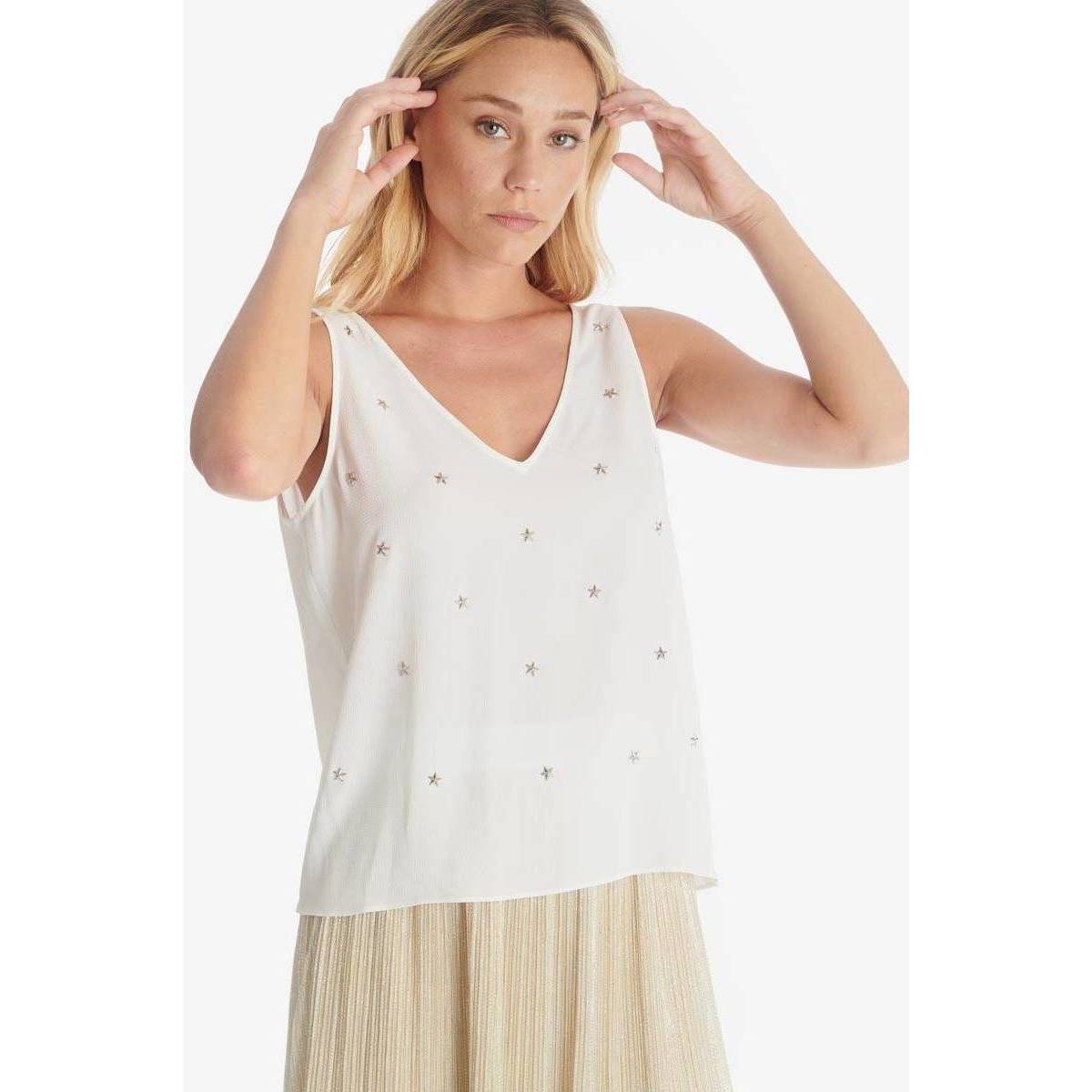Abbigliamento Donna Top / T-shirt senza maniche Le Temps des Cerises Top FIONI Bianco