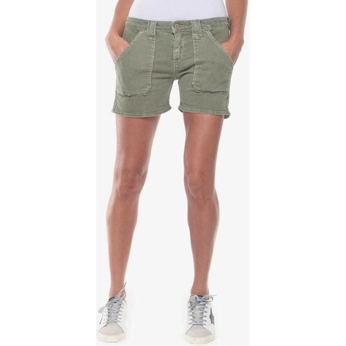 Abbigliamento Donna Shorts / Bermuda Le Temps des Cerises Shorts shorts in jeans OLSEN2 Verde