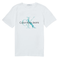 Abbigliamento Unisex bambino T-shirt maniche corte Calvin Klein Jeans MONOGRAM LOGO T-SHIRT Bianco