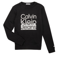 Abbigliamento Bambino Felpe Calvin Klein Jeans BOX LOGO SWEATSHIRT Nero
