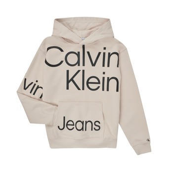 Abbigliamento Bambino Felpe Calvin Klein Jeans BOLD INSTITUTIONAL LOGO HOODIE Bianco