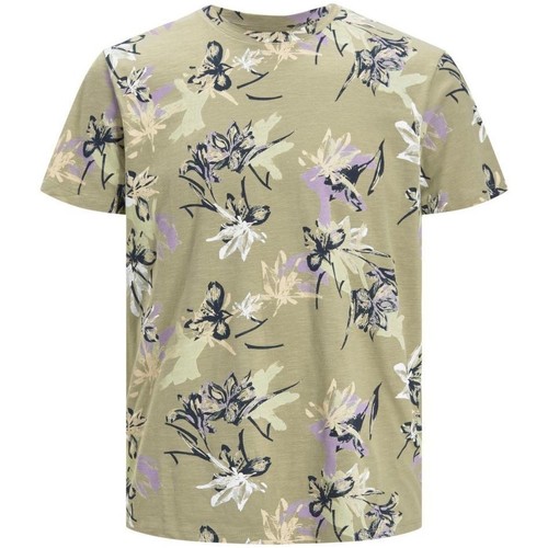 Abbigliamento Bambino T-shirt & Polo Jack & Jones 12206243 FLOWERPOWER-OIL GREEN Verde