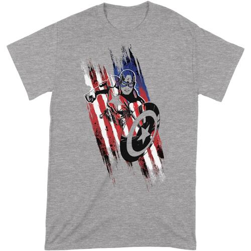 Abbigliamento T-shirts a maniche lunghe Captain America BI102 Grigio