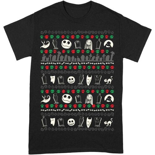 Abbigliamento T-shirts a maniche lunghe Nightmare Before Christmas BI160 Nero