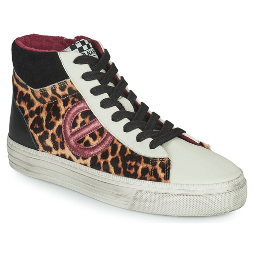 Scarpe Donna Sneakers alte No Name STRIKE MID CUT Nero / Leopardo