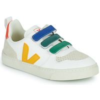Scarpe Unisex bambino Sneakers basse Veja SMALL V-10 Bianco / Blu / Giallo / Verde
