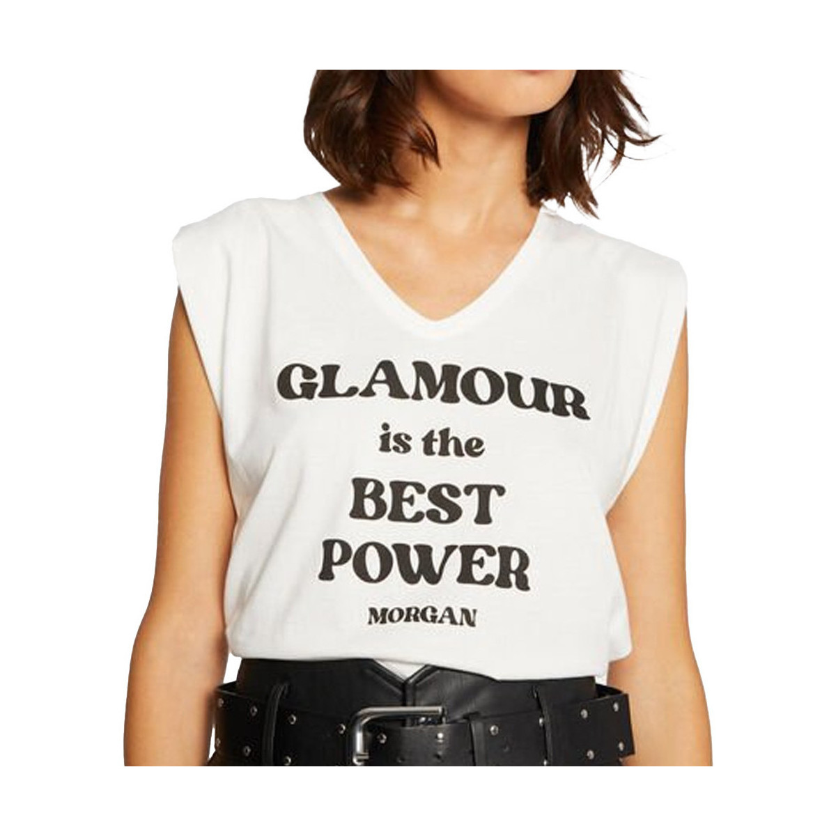 Abbigliamento Donna T-shirt & Polo Morgan 221-DGLAMI Bianco