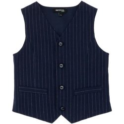 Abbigliamento Bambino Gilet / Cardigan Imperial GILET LINO RIGATO E UNITO Blu