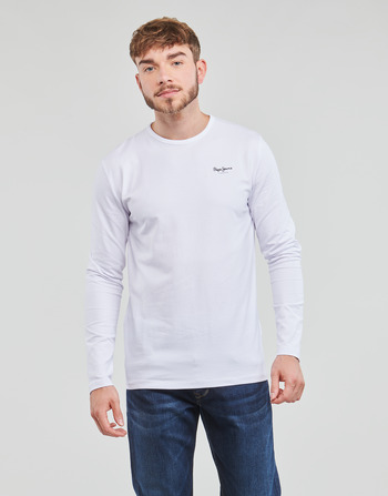 Abbigliamento Uomo T-shirts a maniche lunghe Pepe jeans ORIGINAL BASIC 2 LONG Bianco