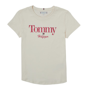 Abbigliamento Bambina T-shirt maniche corte Tommy Hilfiger KG0KG06821-YBH Bianco