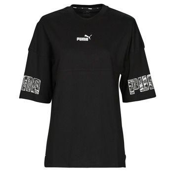 Abbigliamento Donna T-shirt maniche corte Puma PUMA POWER SAFARI Nero / Bianco