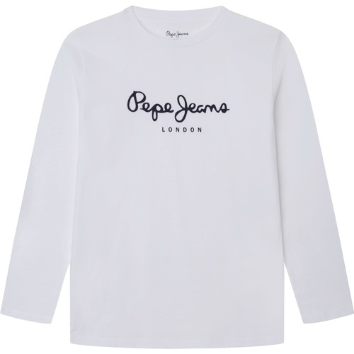 Abbigliamento Bambino T-shirts a maniche lunghe Pepe jeans NEW HERMAN Bianco