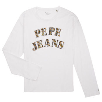 Abbigliamento Bambina T-shirts a maniche lunghe Pepe jeans BARBARELLA Bianco