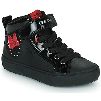 Scarpe Bambina Sneakers alte Geox J KALISPERA GIRL B Nero / Rosso