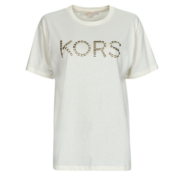 Abbigliamento Donna T-shirt maniche corte MICHAEL Michael Kors STUDDED KORS BF TEE Bianco / Cassé