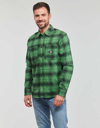 Abbigliamento Uomo Camicie maniche lunghe Dickies EVANSVILLE Nero / Verde