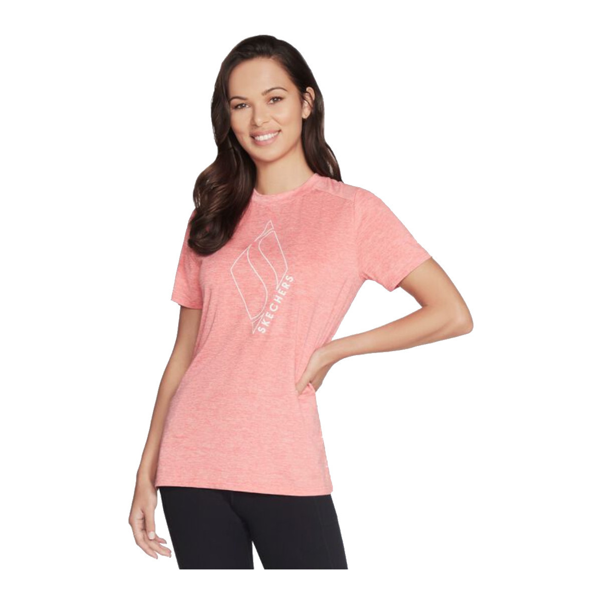 Abbigliamento Donna T-shirt maniche corte Skechers Diamond Blissful Tee Rosa