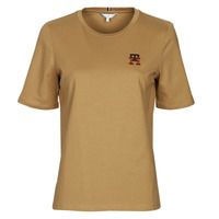 Abbigliamento Donna T-shirt maniche corte Tommy Hilfiger REG MONOGRAM EMB C-NK SS Camel