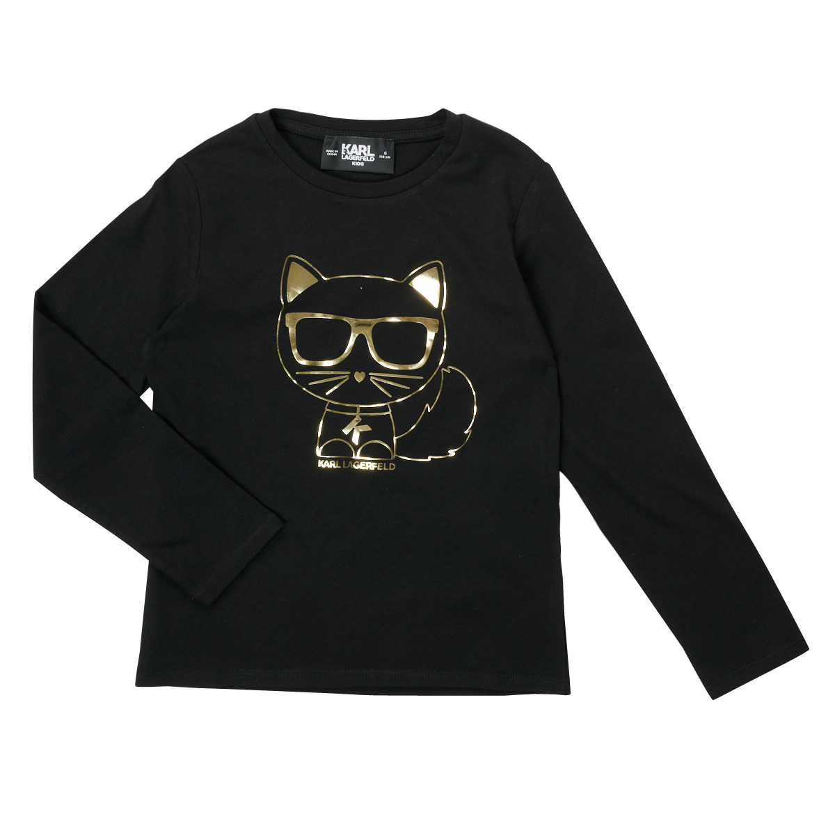 Abbigliamento Bambina T-shirts a maniche lunghe Karl Lagerfeld Z15391-09B Nero