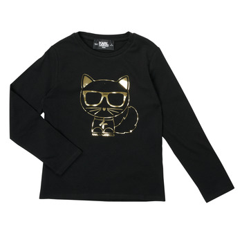 Abbigliamento Bambina T-shirts a maniche lunghe Karl Lagerfeld Z15391-09B Nero