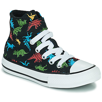 Scarpe Bambino Sneakers alte Converse Chuck Taylor All Star 1V Dinosaurs Hi Nero / Multicolore