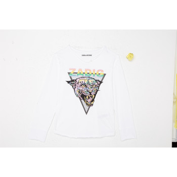 Abbigliamento Bambina T-shirts a maniche lunghe Zadig & Voltaire X15358-10B Bianco