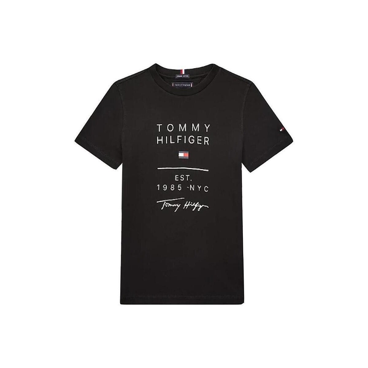 Abbigliamento Bambino T-shirt & Polo Tommy Hilfiger . Nero