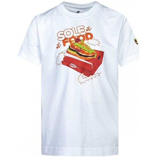 Abbigliamento Unisex bambino T-shirt maniche corte Nike T-shirt Bambino Sole Food Bianco