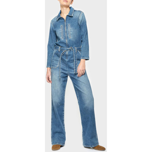 Abbigliamento Donna Tuta jumpsuit / Salopette Le Temps des Cerises Tuta dritto in jeans EASY Blu