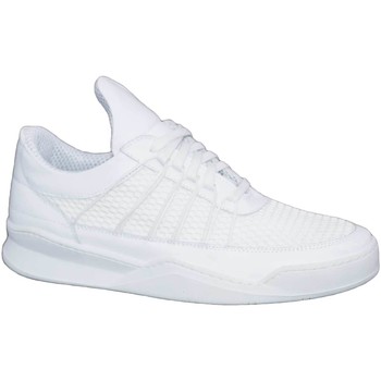 Scarpe Uomo Sneakers basse Malu Shoes Sneakers bassa uomo linguetta alta tela elastico fondo asimetri Bianco