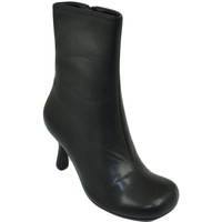 Scarpe Donna Tronchetti Malu Shoes Stivaletto donna tronchetto nero con tacco a spillo basso stile NERO