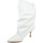 Scarpe Donna Tronchetti Malu Shoes Stivali donna tronchetto a punta bianco in pelle con tacco midi Bianco