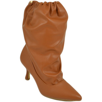 Image of Tronchetti Malu Shoes Scarpe Stivali donna tronchetto a punta cuoio in pelle con tacco midi
