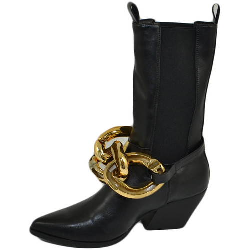 Scarpe Donna Stivaletti Malu Shoes Stivale Camperos donna neri texano con tacco western in pelle l Nero